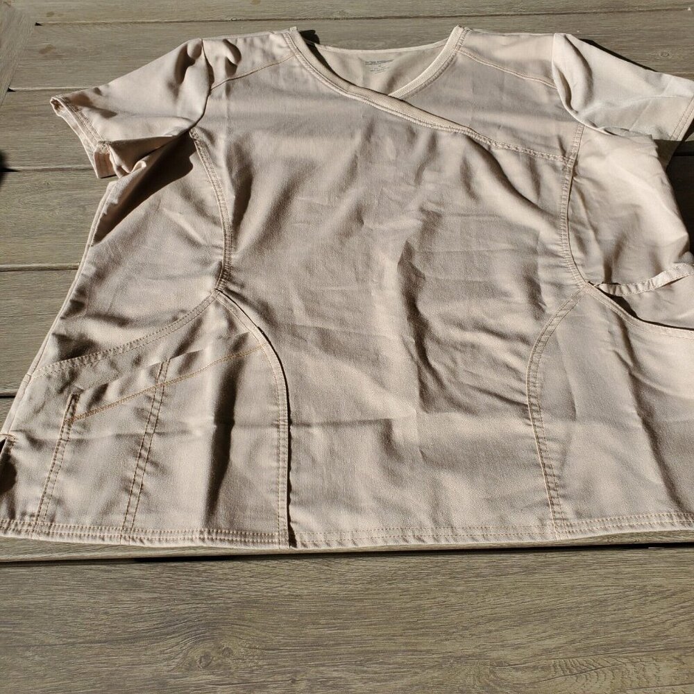 Scrubstar Medical Scrubs Womens 2XL Light Beige Stretch Duel Pockets